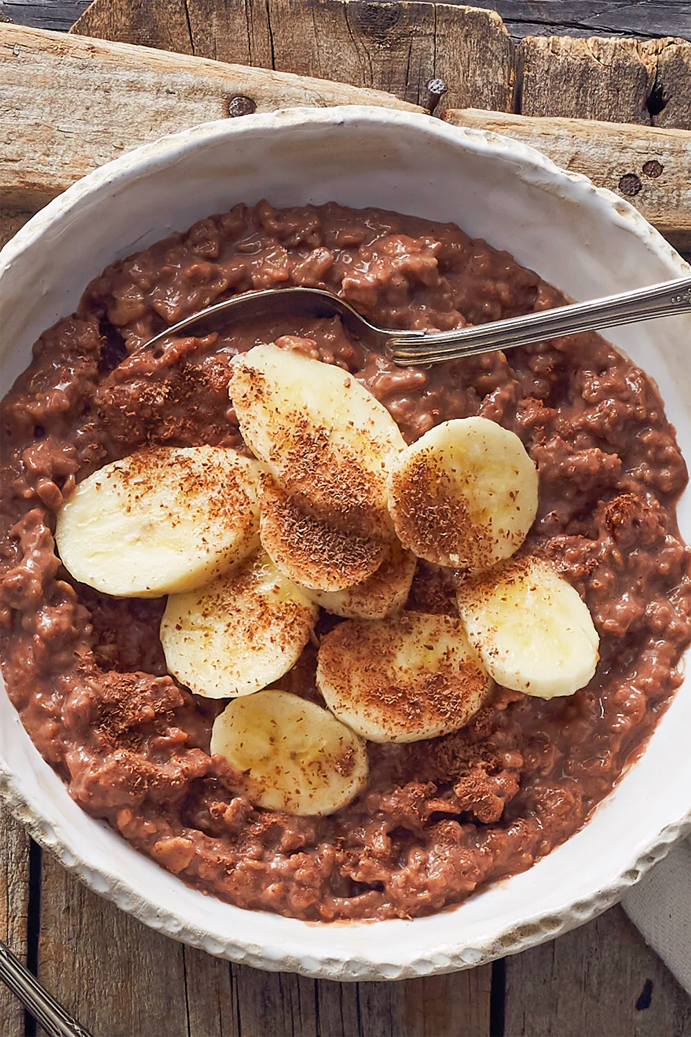 Chocolate and banana porridge