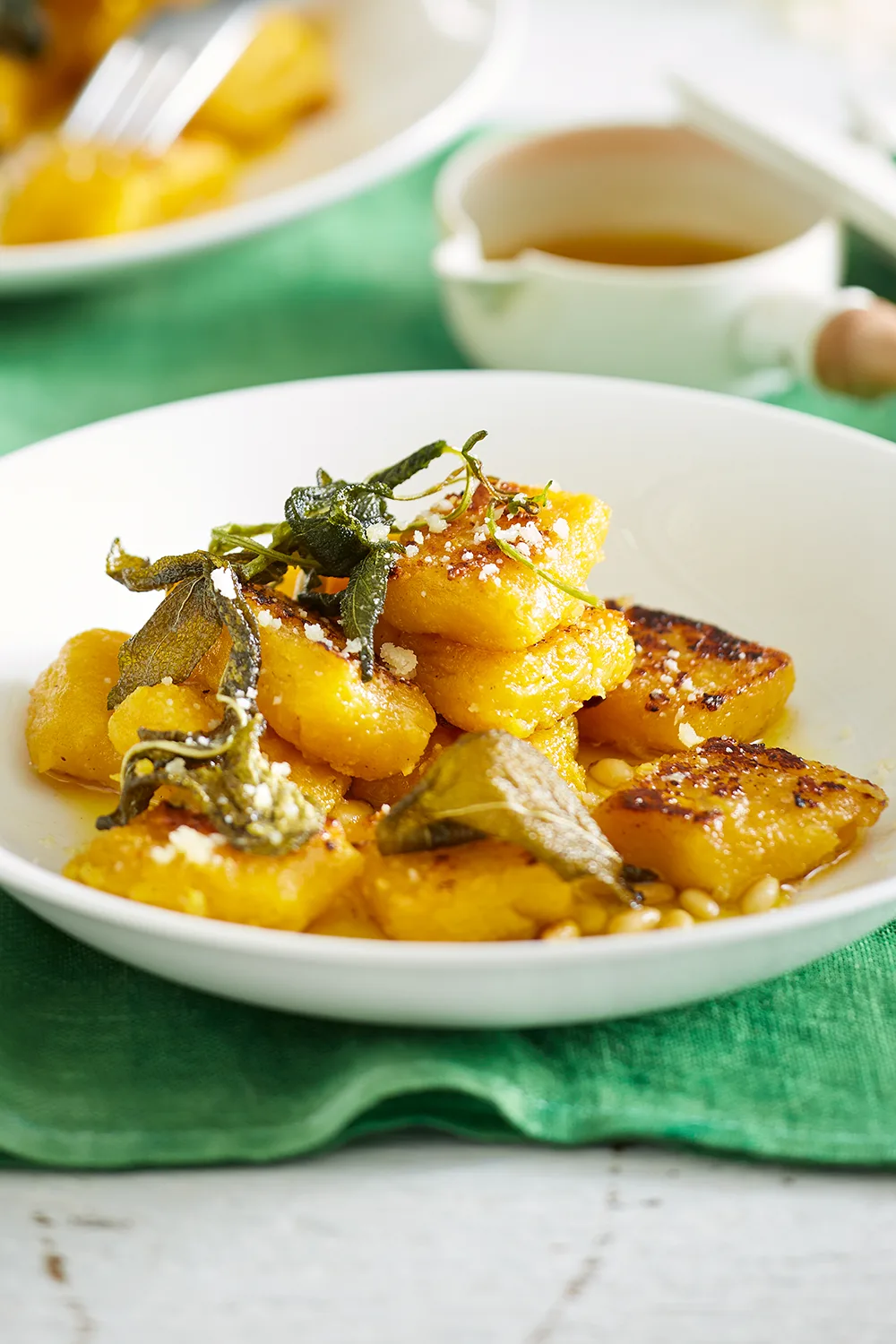 Roast pumpkin gnocchi with lemon-herb butter