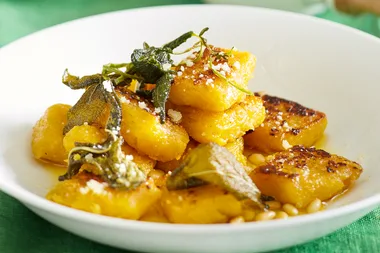 Roast pumpkin gnocchi with lemon-herb butter