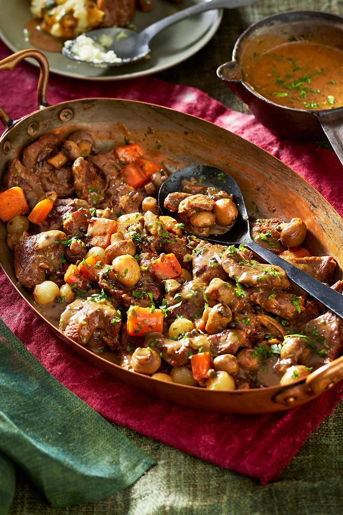 Beef Diane with mushrooms and peppercorns