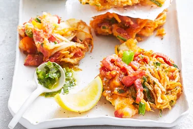 Prawn and chorizo fritters