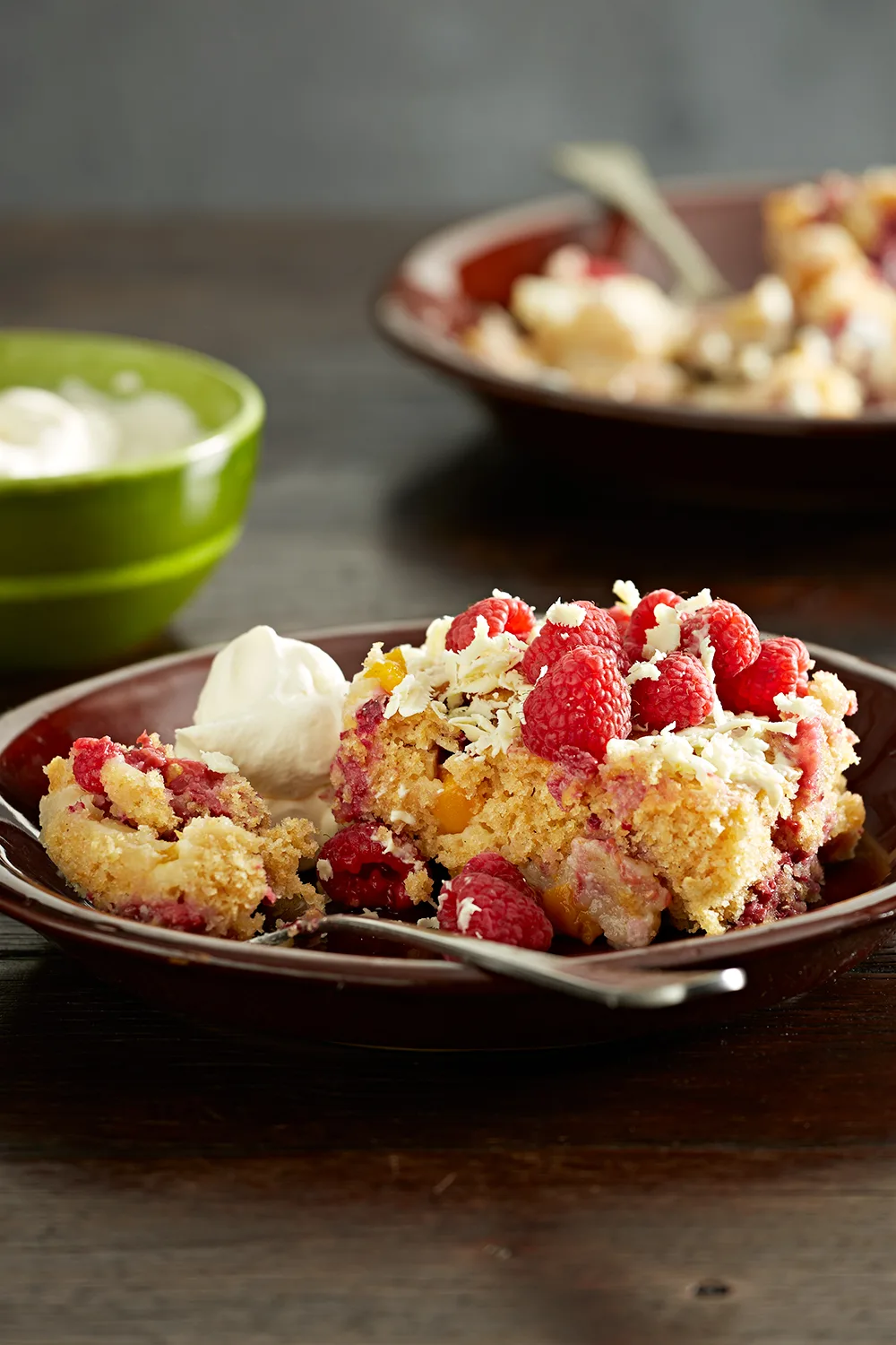 This self-saucing fruity pud by BHG's Fast Ed is spiked with white chocolate and takes just five minutes to put together before baking. Briliiant! With peaches and tart raspberry, this light and fluffy number is a nice alternative to a classic chocolate pudding.
