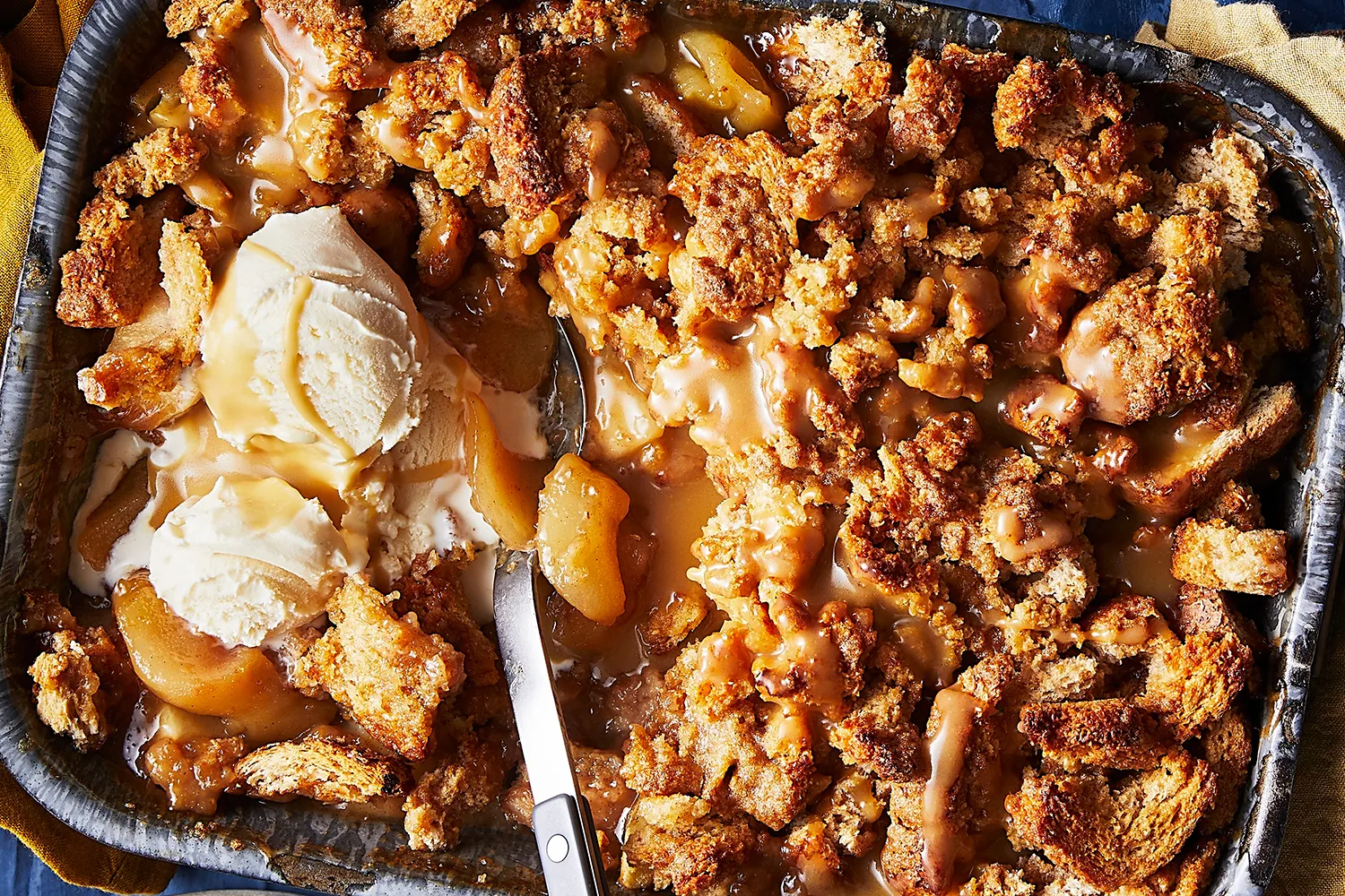 Pear and apple Brown Betty and salted butterscotch
