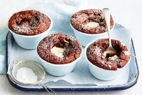 Individual chocolate self saucing puddings