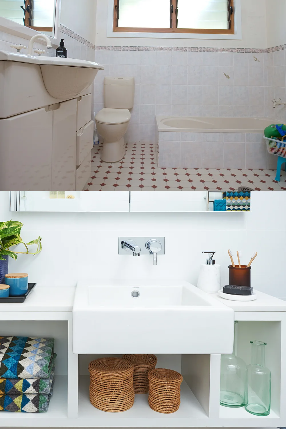 Before and after.