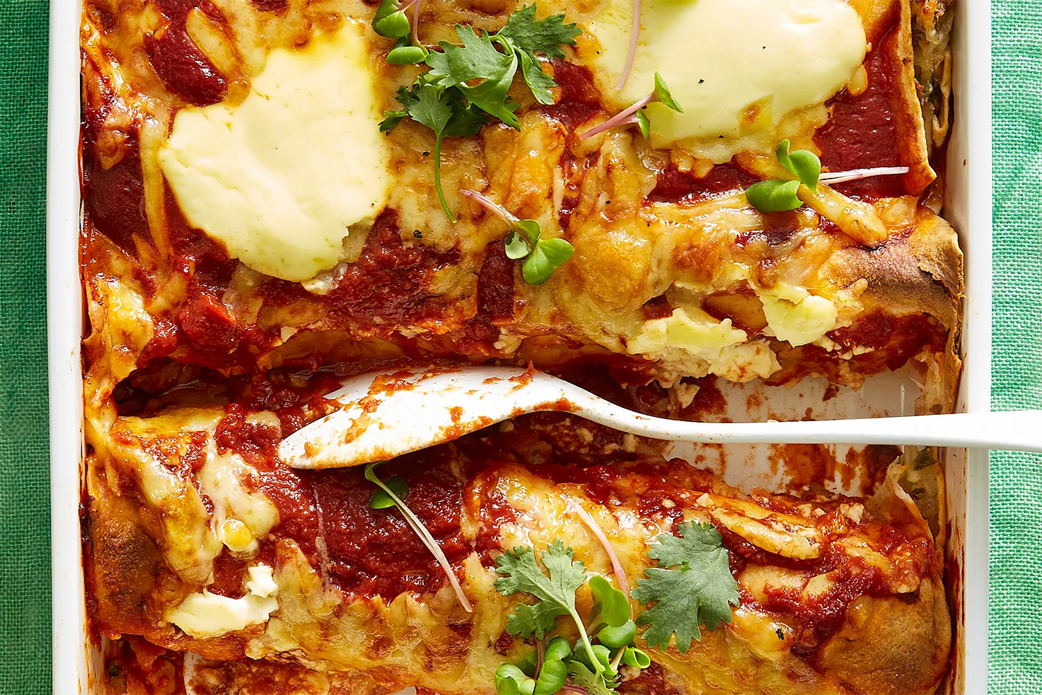 Rice and beef enchiladas