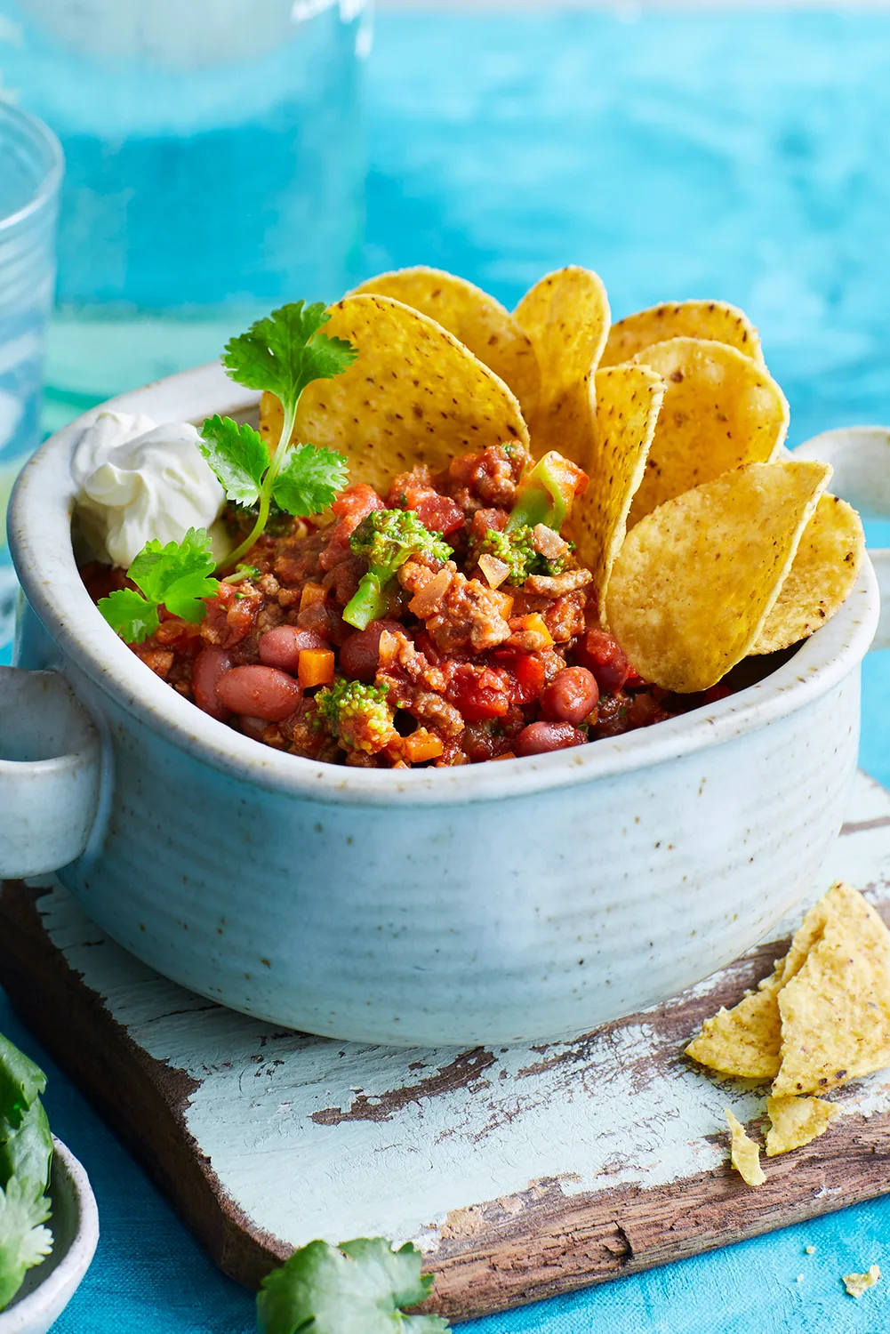 Beef and bean nachos