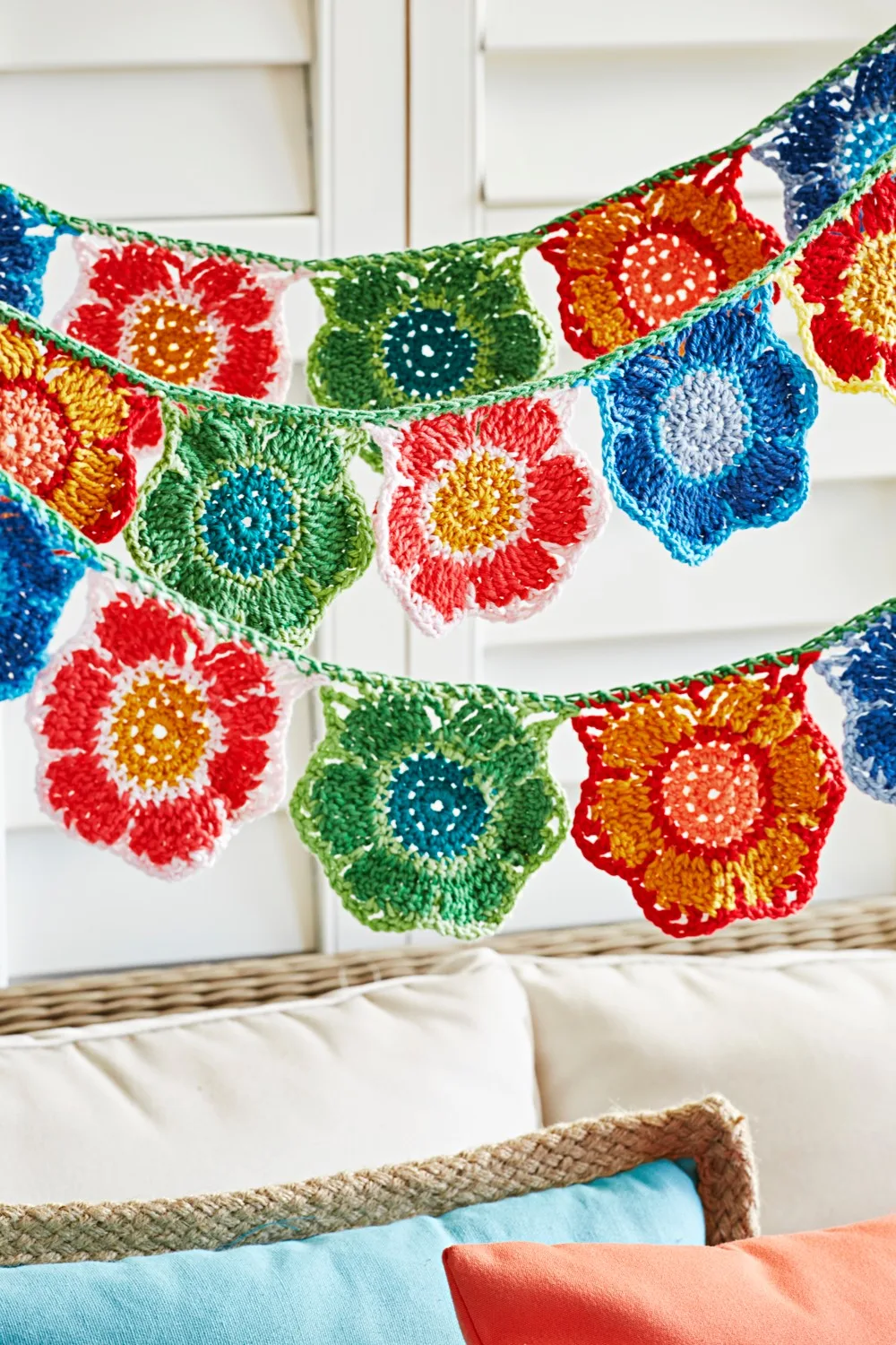crochet garden garland