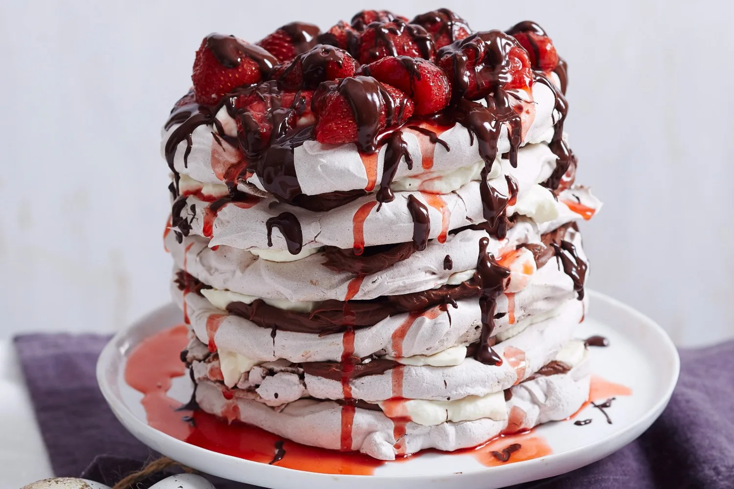 Chocolate meringue layer cake