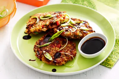 Crunchy fried rice fritters