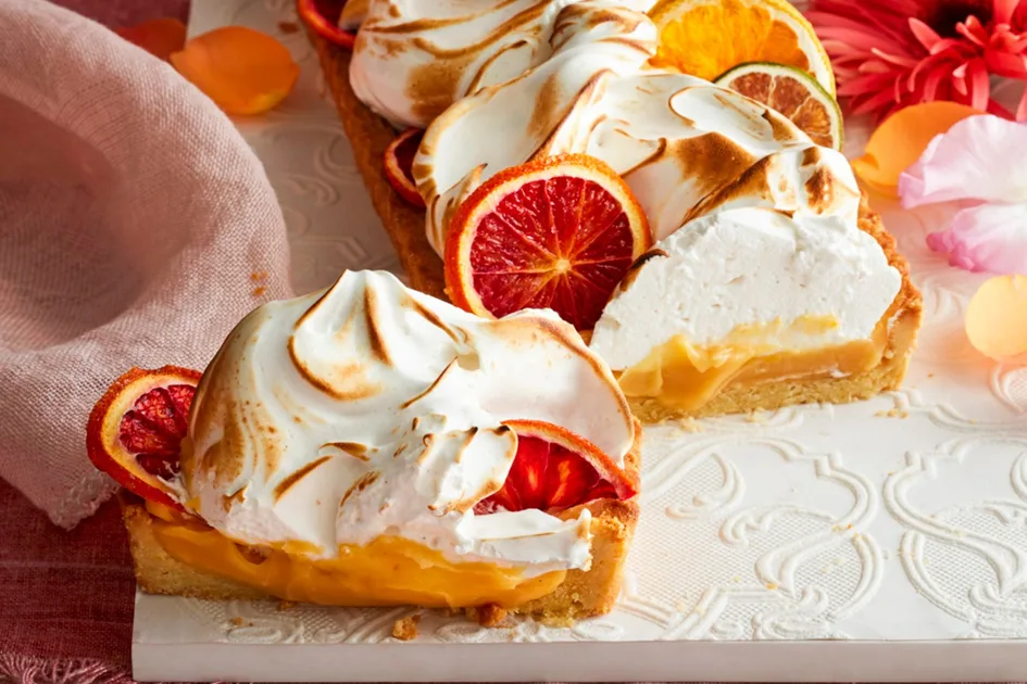 Blood orange meringue tart recipe Recipe - Better Homes & Gardens Australia