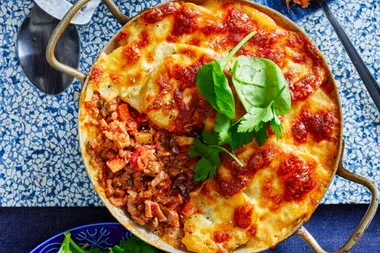 Potato bolognese gratin