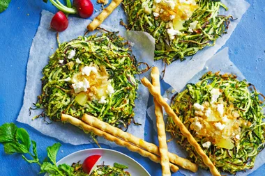 Zucchini nests with goat’s cheese and lemon