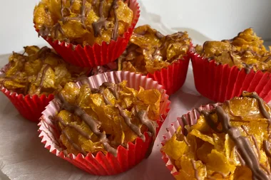 Chocolate drizzled honey joys