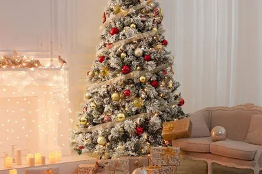 7 snow-flocked Christmas trees to turn the living room into a winter wonderland