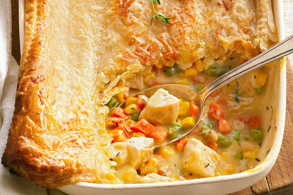 Chicken and vegetable pie