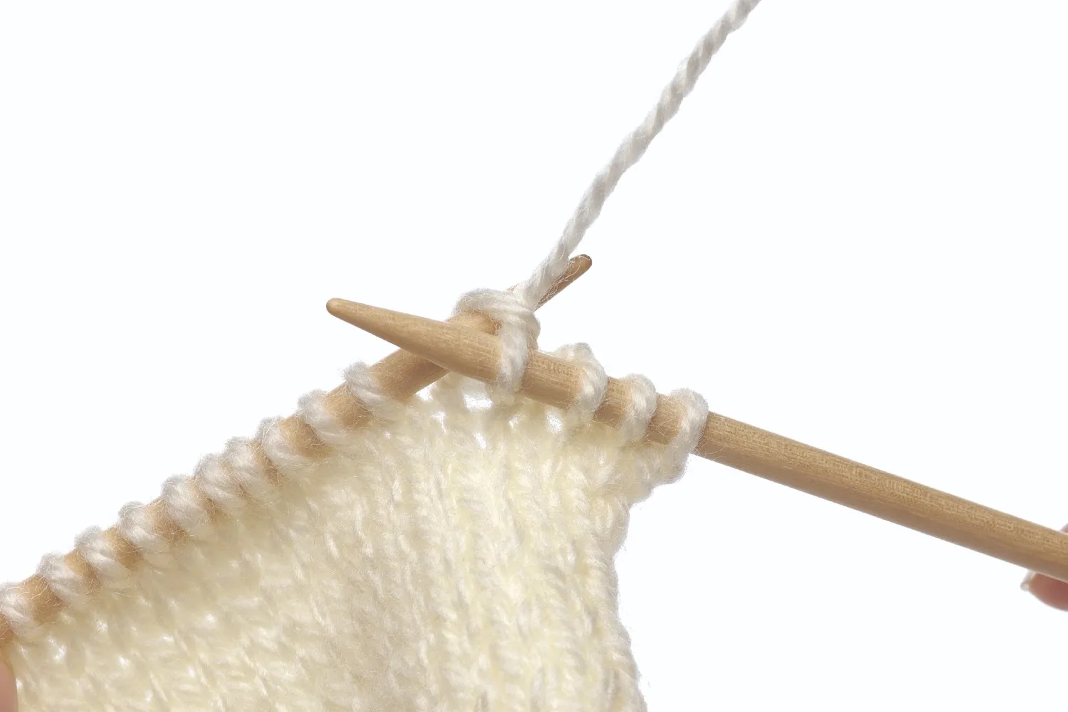 HOW TO KNIT IN KNIT STICH STEP 3