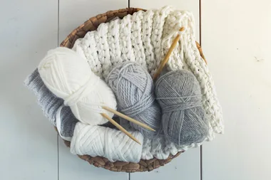 How to knit two together (K2tog)