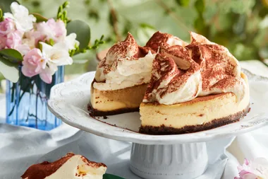 Air fryer tiramisu cheesecake