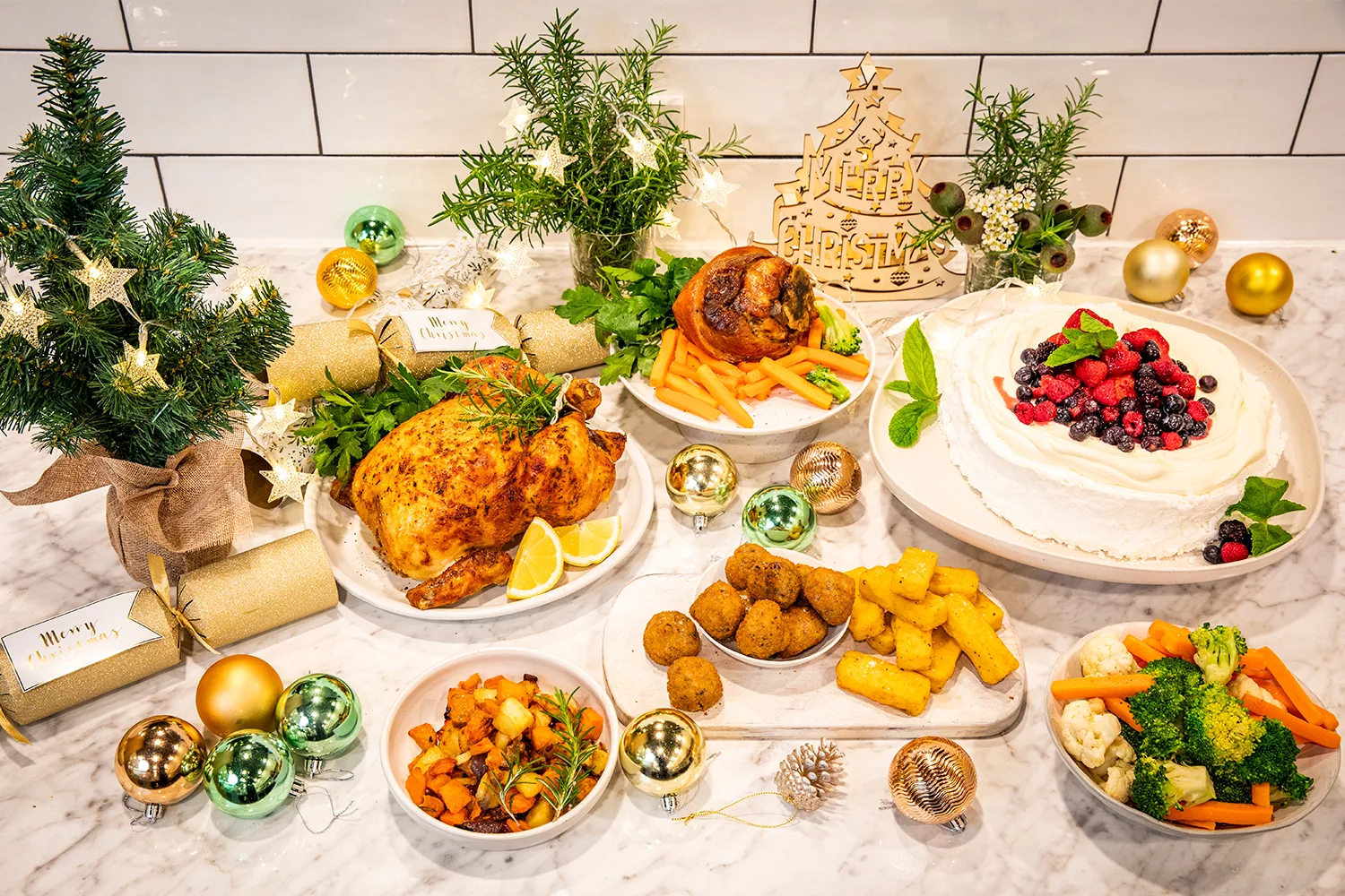 Christmas course meal from woolworths