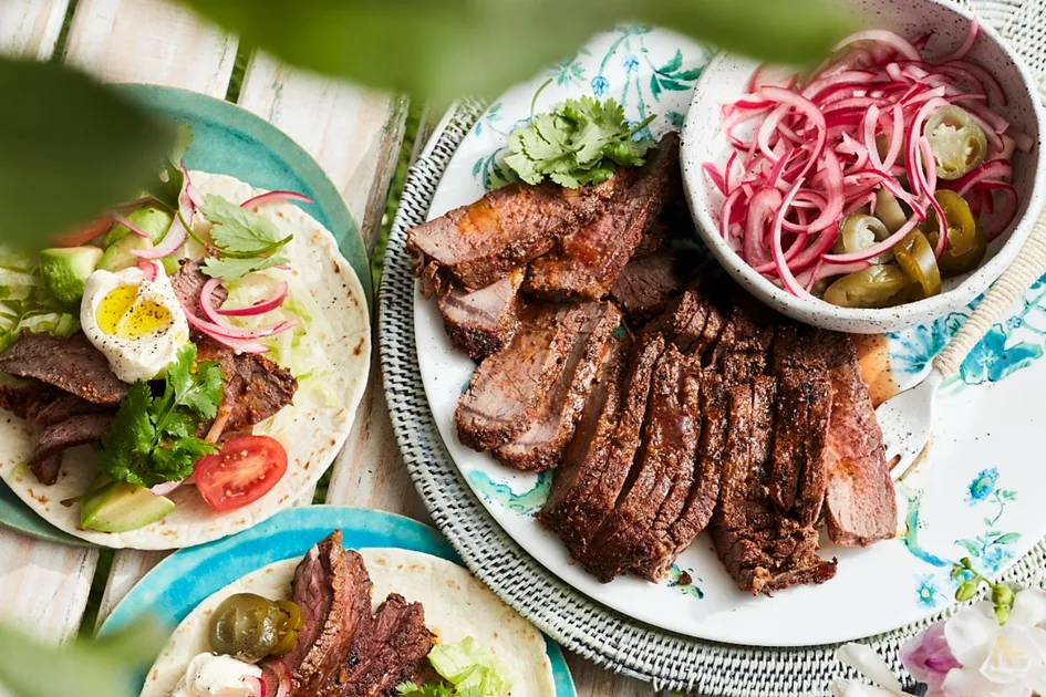 Air fryer beef fajitas with spicy parmesan corn recipe Recipe | Better Homes & Gardens Australia