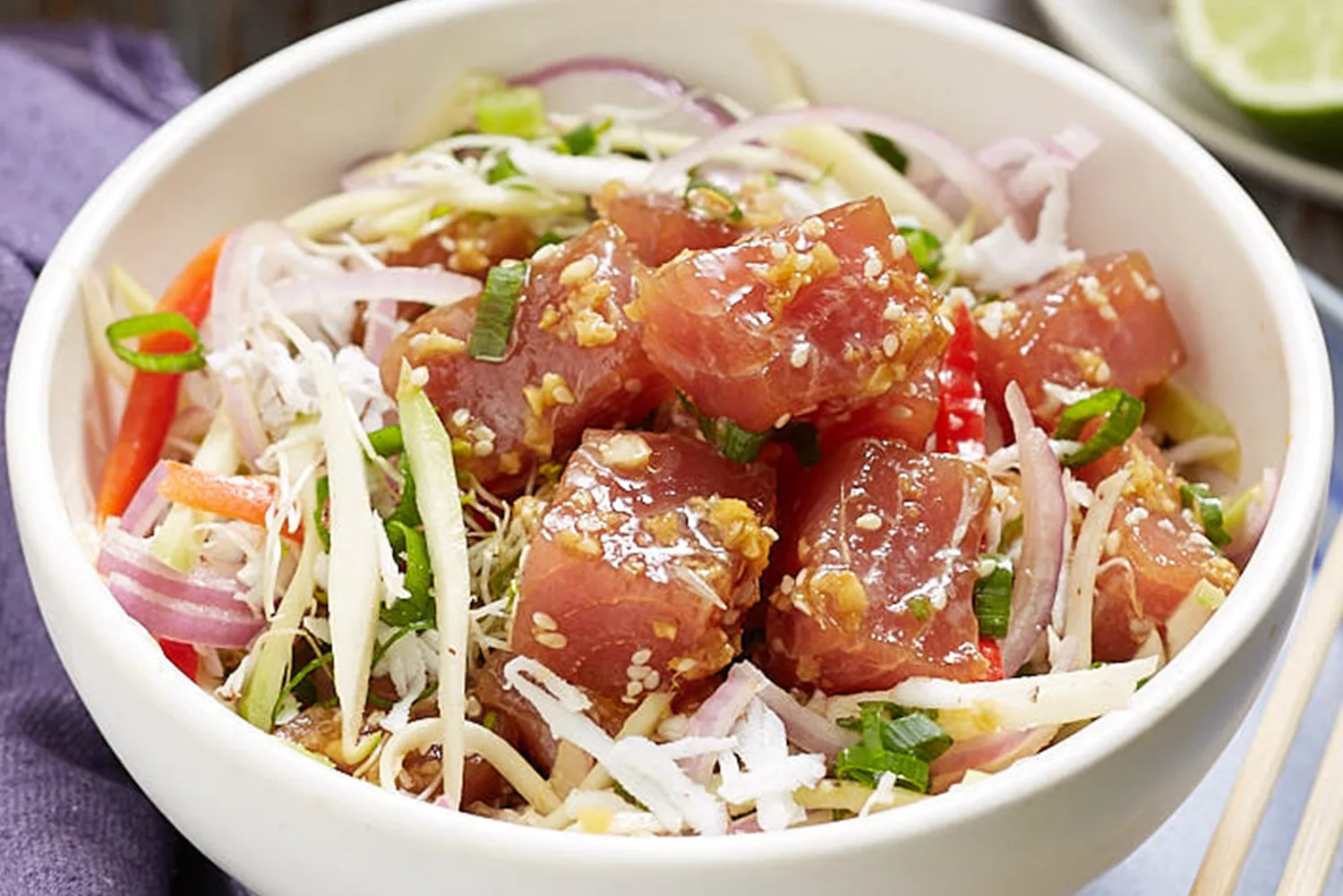 Fish poké with coconut salad recipe Recipe - Better Homes & Gardens