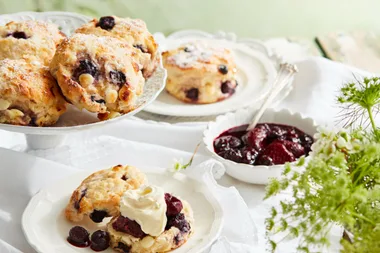 Air fryer blueberry and white chocolate scones