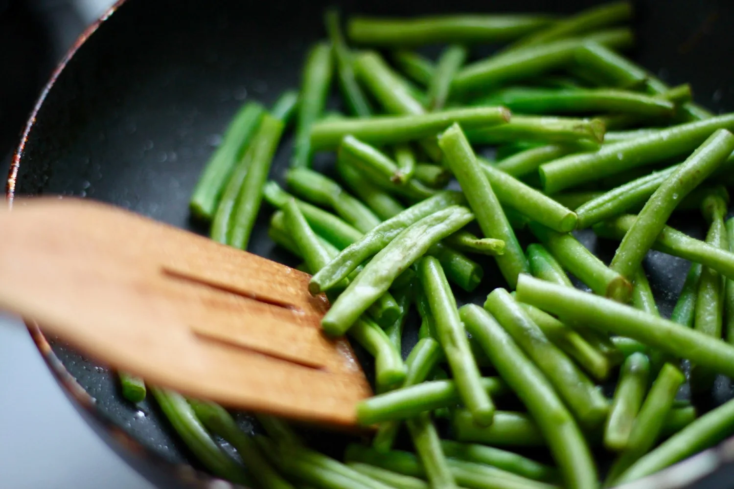 cooking beans grown in the garden