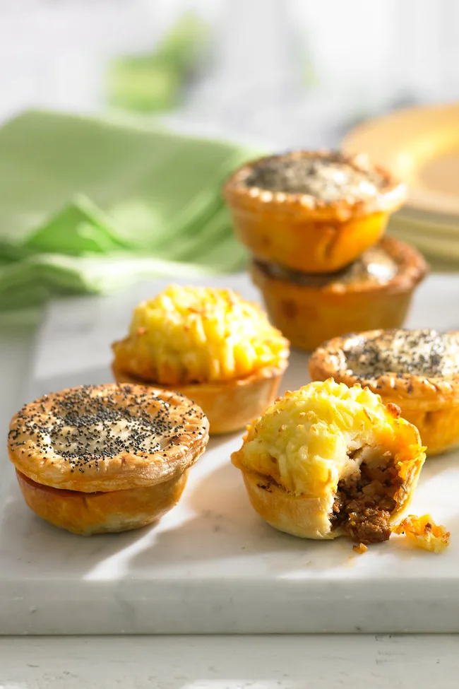 Lamb, mint and rosemary pies