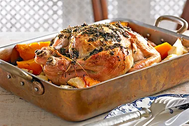 Roast herb chicken and vegetables