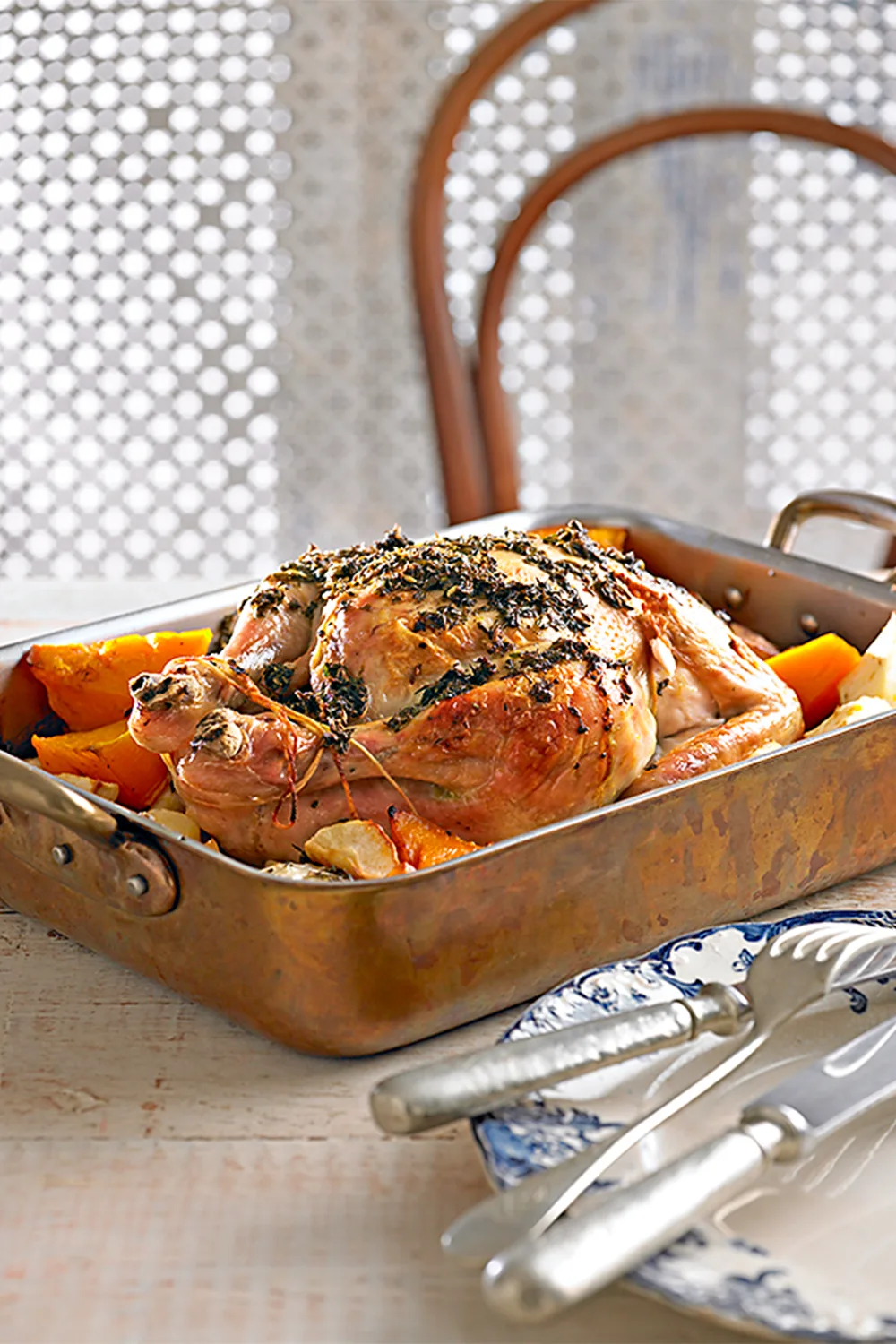 Roast herb chicken and vegetables