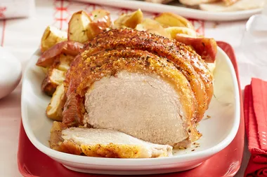 Roast pork loin with herb salt rub