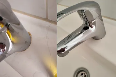 how to clean sink stains with tomato saice