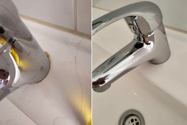 how to clean sink stains with tomato saice