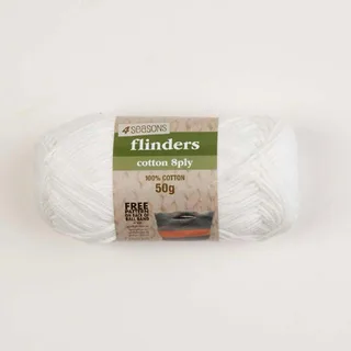 4 Seasons Flinders Cotton 8Ply Yarn 50 g Off White 50 g