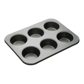 MasterCraft Heavy Base 6-Cup American Muffin Pan Carbon