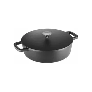 The Cooks Collective Cast Iron 28cm/4L Saute Pan Black