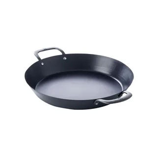 BK Steel Open Paella Pan 38cm In Black