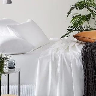 600TC Bamboo Cotton White Sheet Set Queen