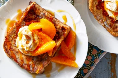 Chai-spiced French toast with orange mascarpone