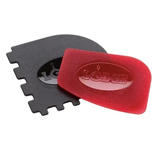 Lodge Grill Pan Scraper 2 Pieces Set Black/Red