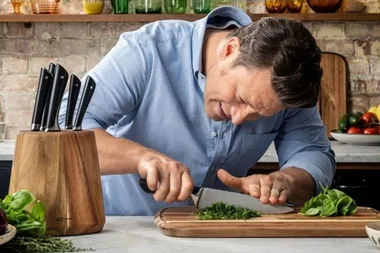 Score $400 off this Jamie Oliver knife block set to slice and dice like the pros
