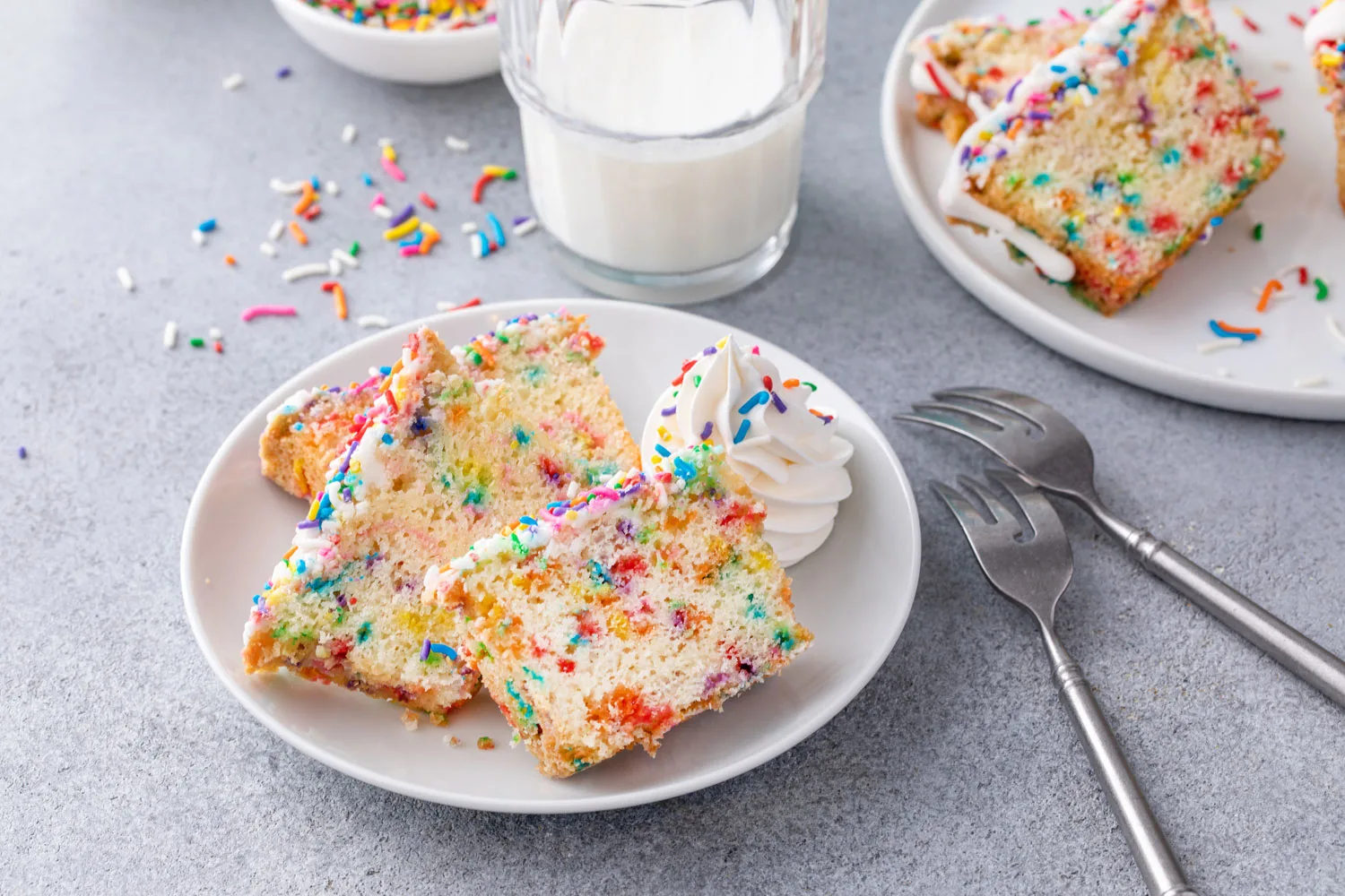 cake slices funfetti cake