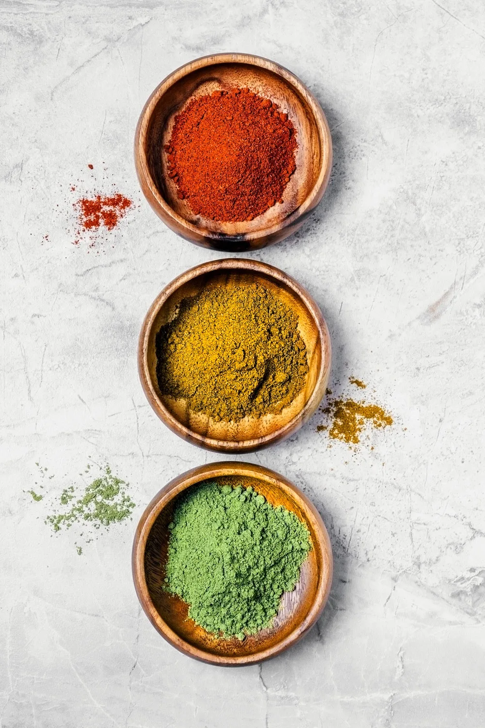 spices paprika tumeric macha