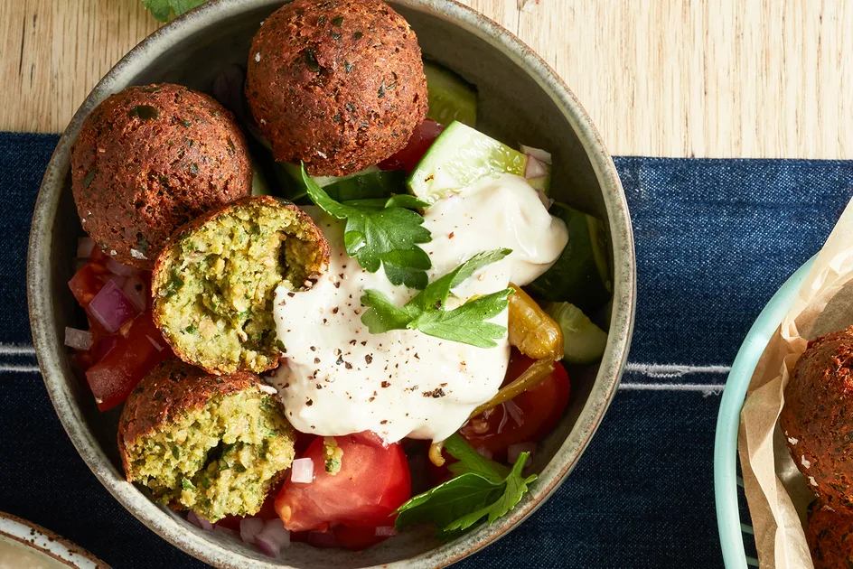 Homemade Falafel With Tahini And Salad Recipe Recipe - Better Homes & Gardens Australia
