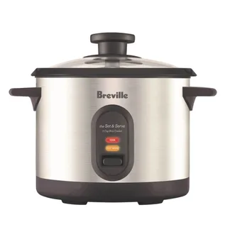 Breville Set And Serve Rice Cooker Brushed Stainless Steel