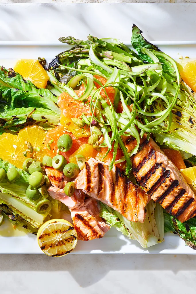 Grilled salmon salad