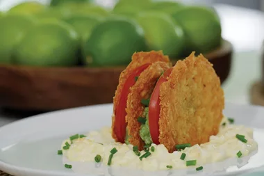 Double cheese avocado breakfast stack