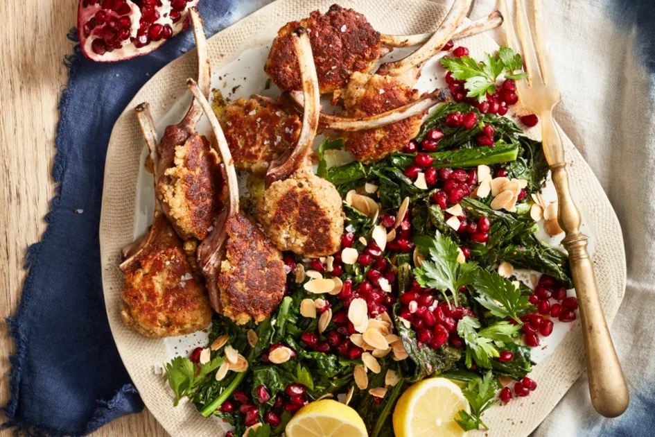 Parmesan-Crusted Lamb Cutlets with Greens - Better Homes & Gardens Australia