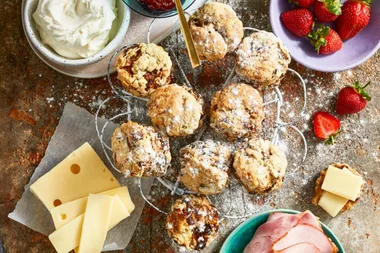 Prune and rosemary scones